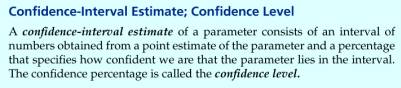 confidence interval estimate 