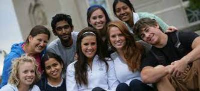 Students Sitting Together Outside